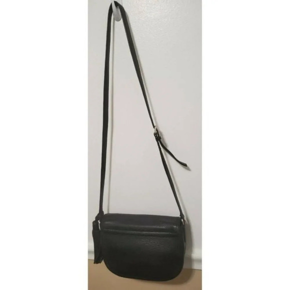 Kate Spade NY Black Pebbled Leather Crossbody Leather Tassel Charm - Picture 3 of 11